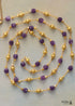 Boho Necklace, Amethysts Lariat Necklace